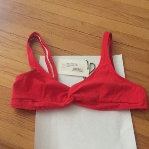 NWT Solid & Striped Jane Bikini Top — RED